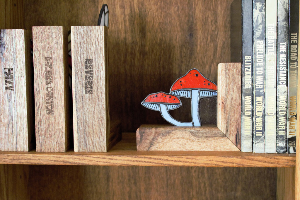 Stained Glass Mushroom Bookend