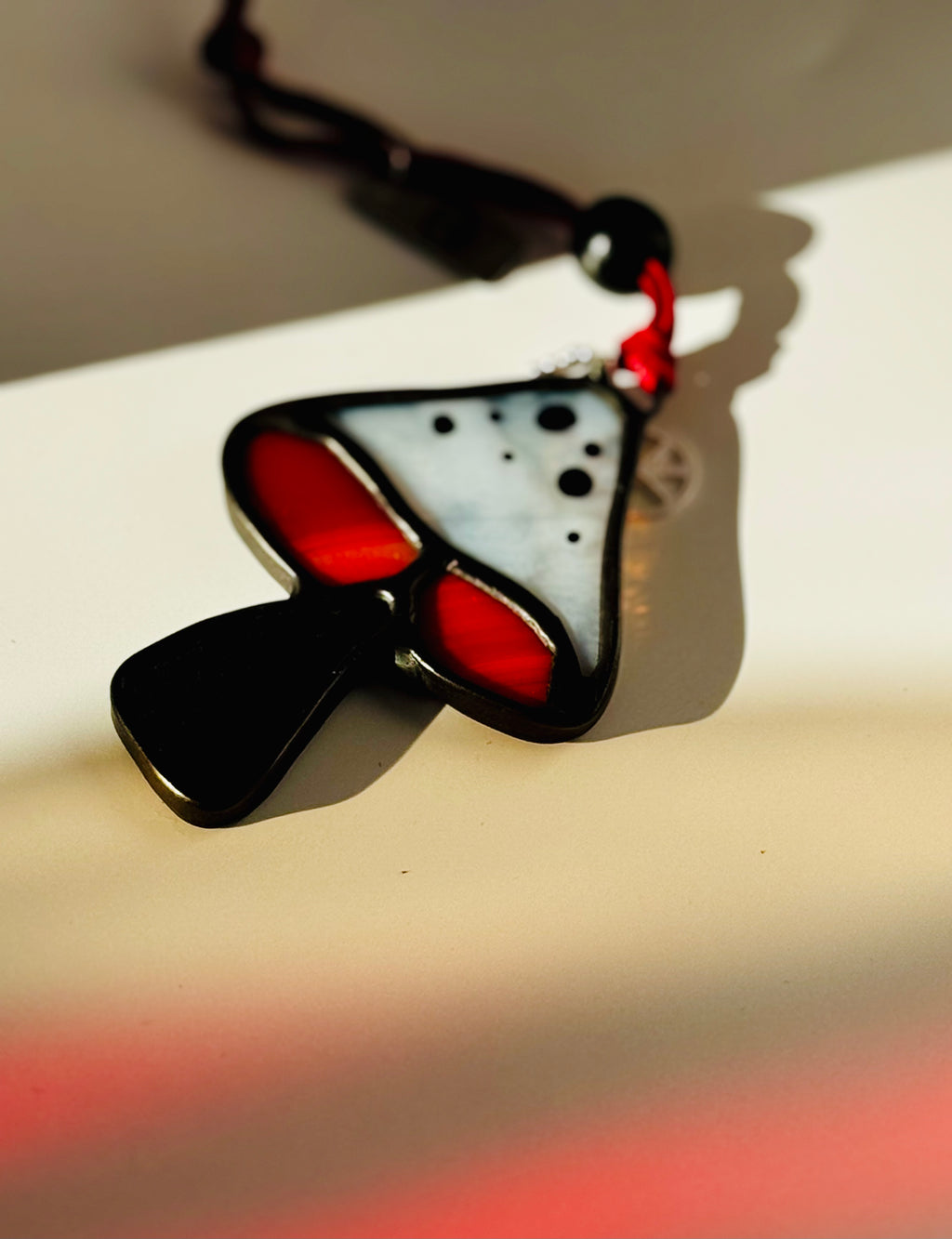 Small handmade stained glass mushroom ornaments