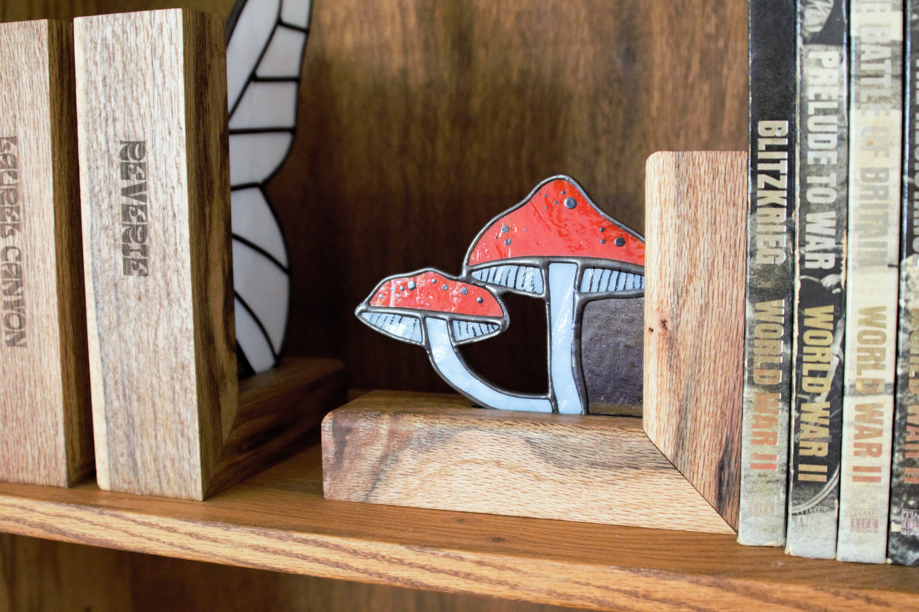 Stained Glass Mushroom Bookend